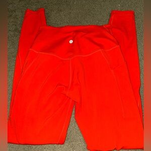 Lululemon Align HR Pant 28” Pockets Legging SLRO Solar Orange Red Women’s Size 6